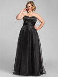 Black Little Dress Dress Prom Floor Length Sleeveless Sweetheart with Ruched Beading