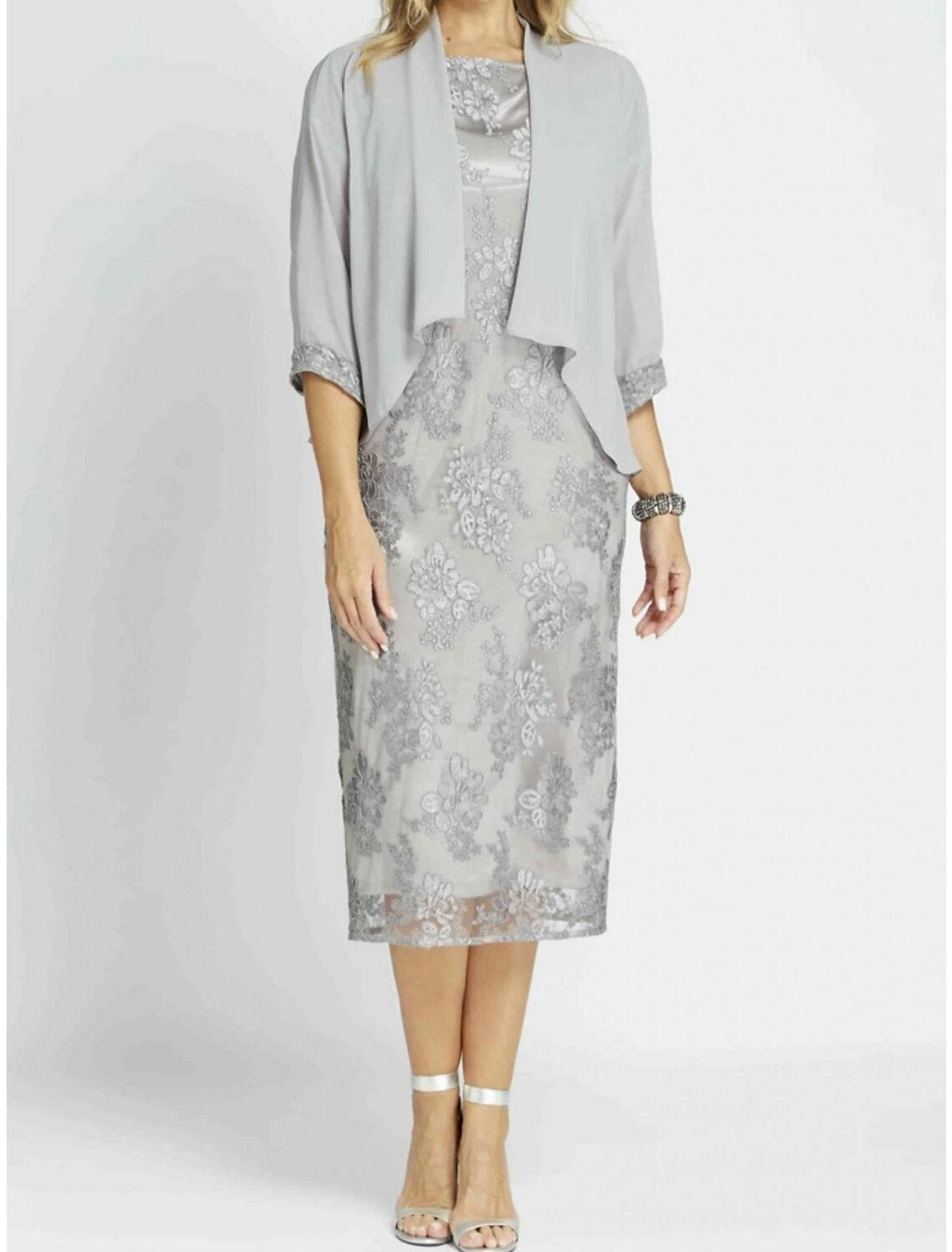 Sheath / Column Mother of the Bride Dress Wedding Guest Elegant Petite Scoop Neck Tea Length Half Sleeve with Ruching Solid Color