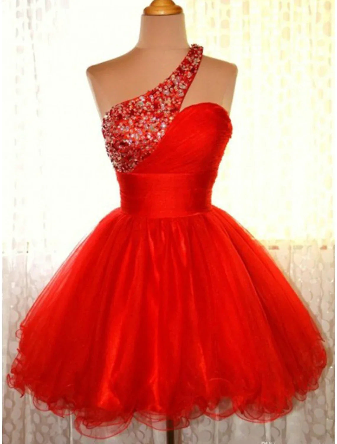 Pink Homecoming Dresses Sparkle & Shine Dress Holiday Short / Mini Sleeveless One Shoulder Dress