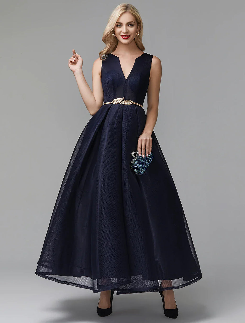 Black Little Dress Dress Wedding Ankle V Wire Spandex with Sash Ribbon