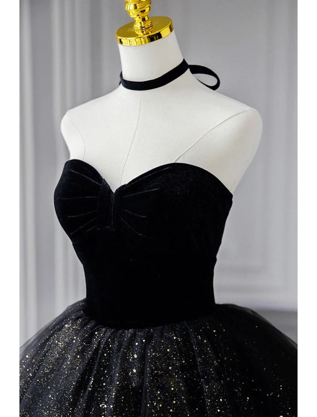 Black Dress Dress Formal Birthday Floor Length Sleeveless Strapless with Ruched
