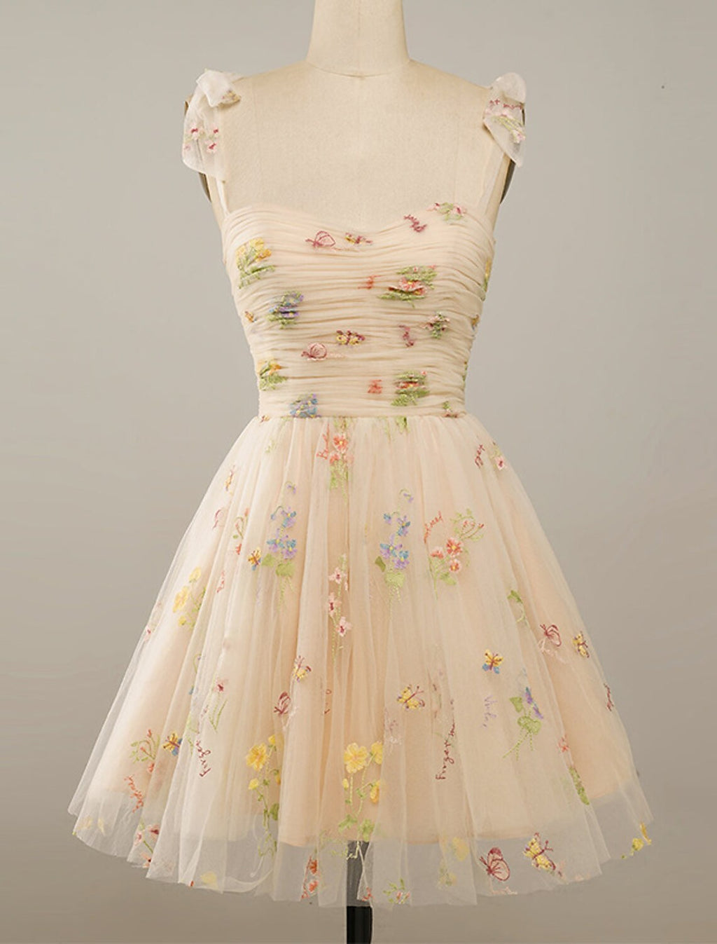 Homecoming Dresses Floral Dress Party Wear Summer Short / Mini Sleeveless Spaghetti Strap with Embroidery