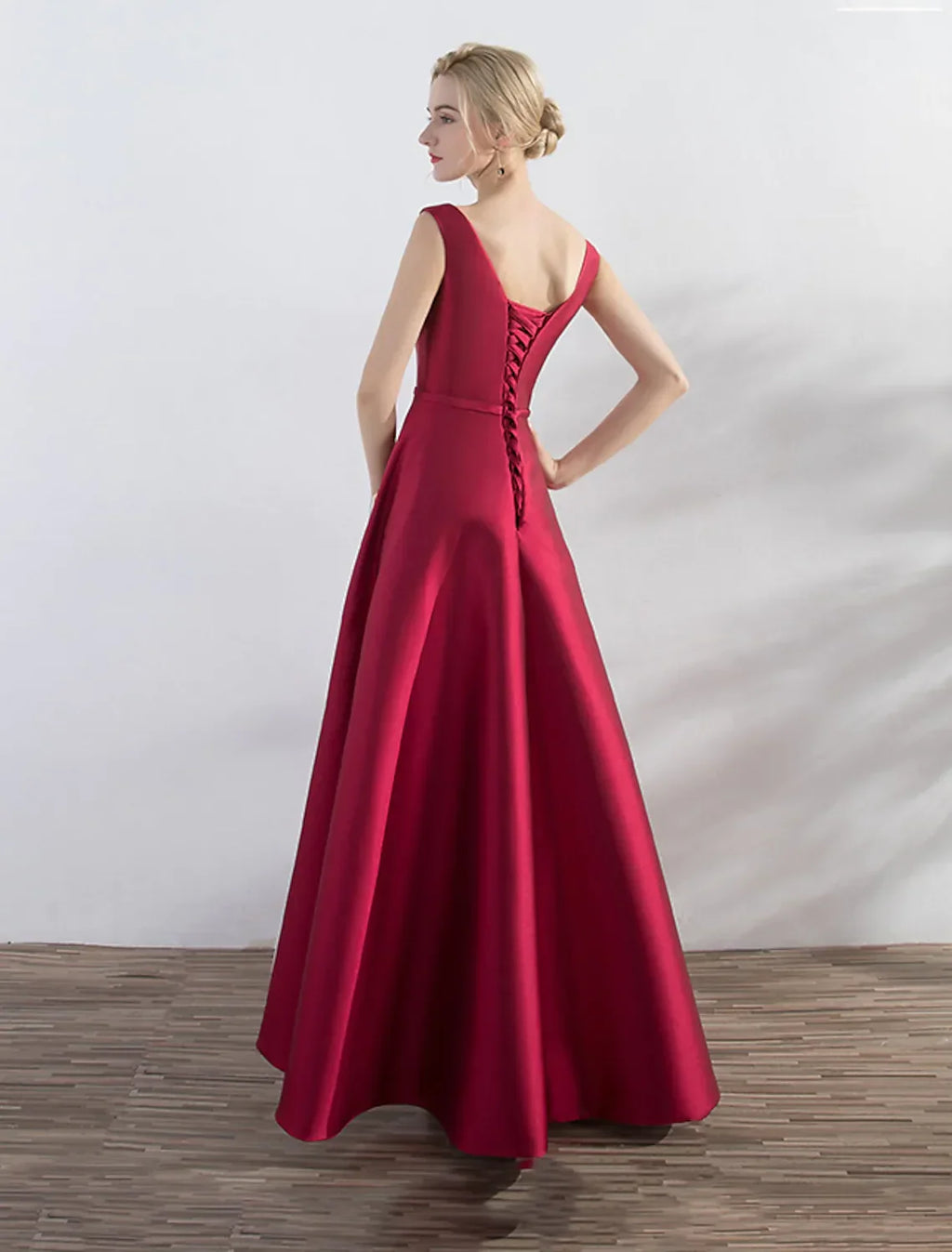 Evening Gown Elegant Minimalist Dress Party Wear Wedding Guest Asymmetrical Sleeveless with Sleek