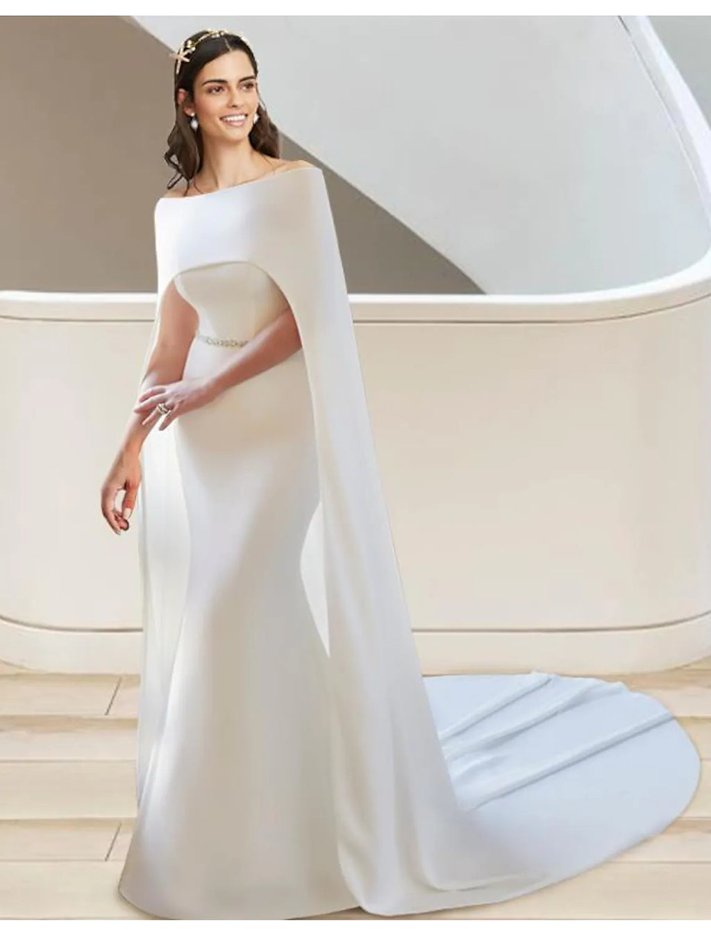 Formal Wedding Dresses Two Piece Sleeveless Strapless Fabric Sashes Ribbons