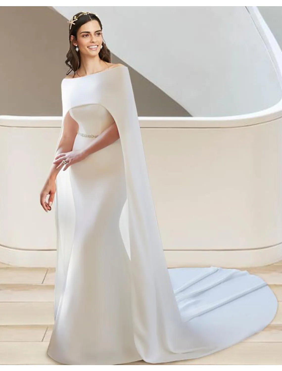Formal Wedding Dresses Two Piece Sleeveless Strapless Fabric Sashes Ribbons