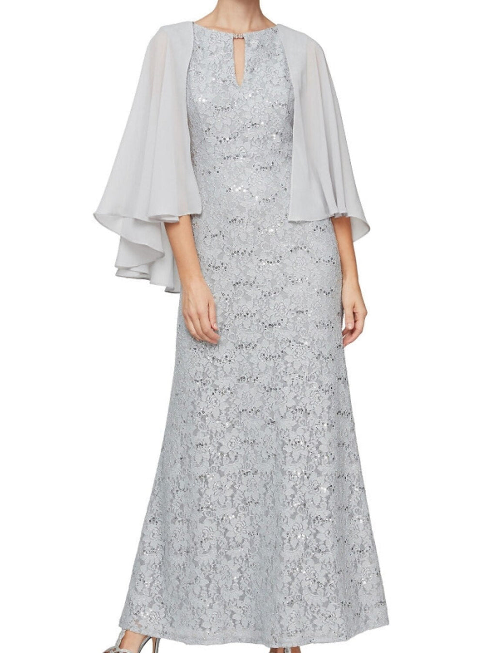 Sheath / Column Mother of the Bride Dress Wedding Guest Elegant Jewel Neck Ankle Length 3/4 Length Sleeve with Ruching Solid Color