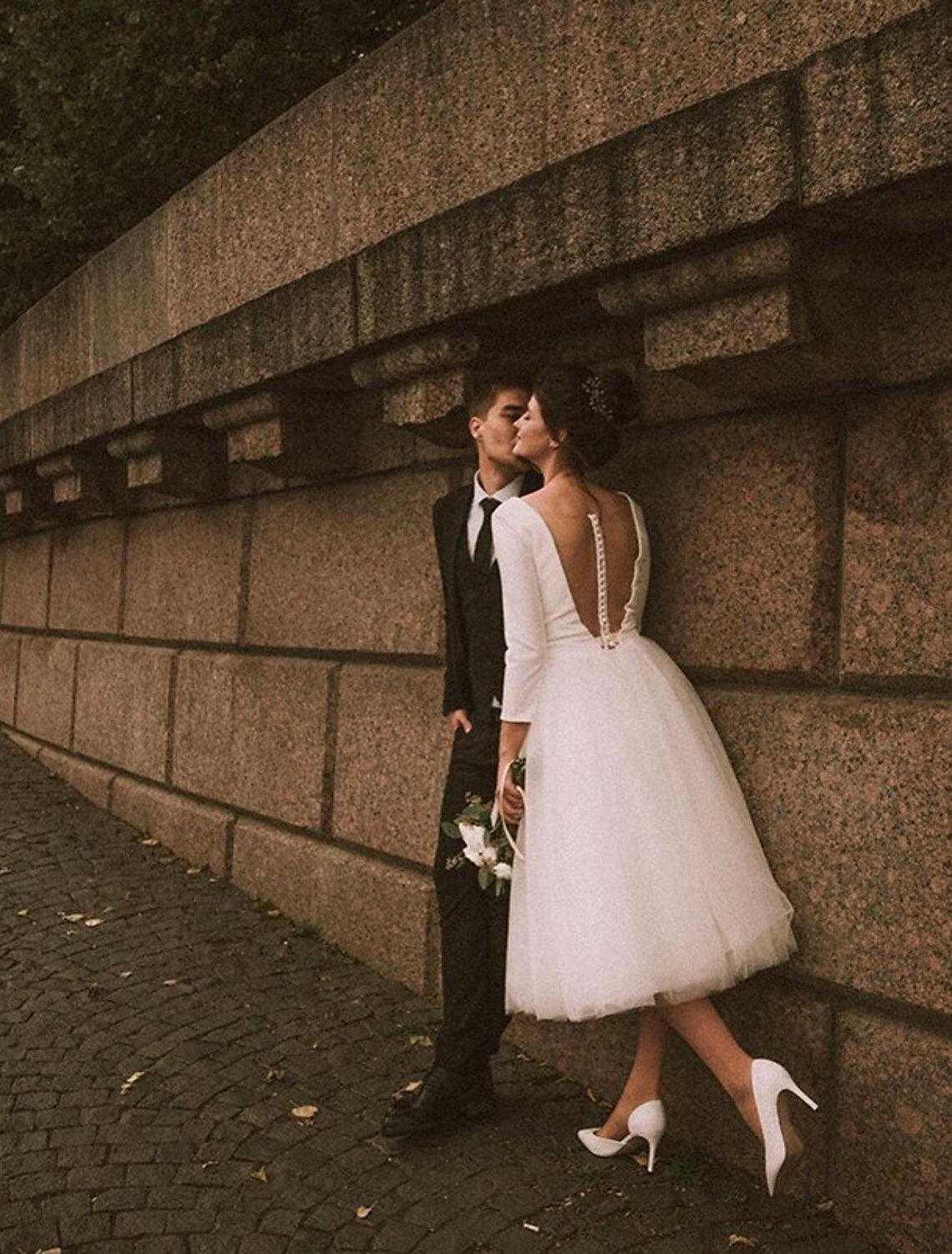 Bridal Shower Vintage Simple Wedding Dresses Wedding Dresses A-Line Sweetheart Camisole Spaghetti Strap Ankle Length Bridal Gowns With Bow(s)