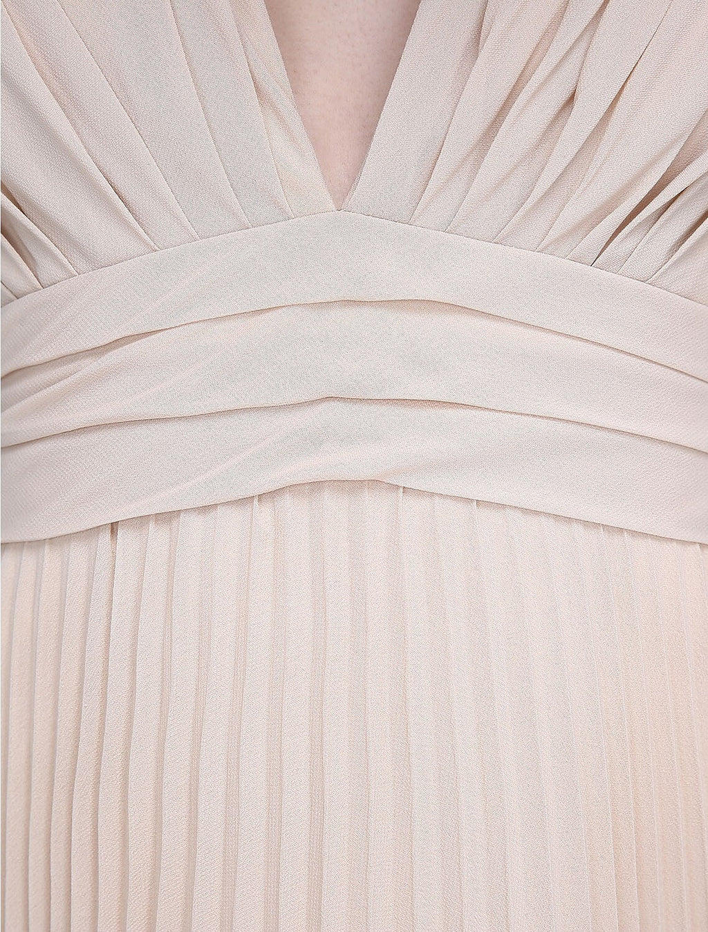Bridesmaid Dress V Neck Sleeveless Elegant Floor Length with Ruched