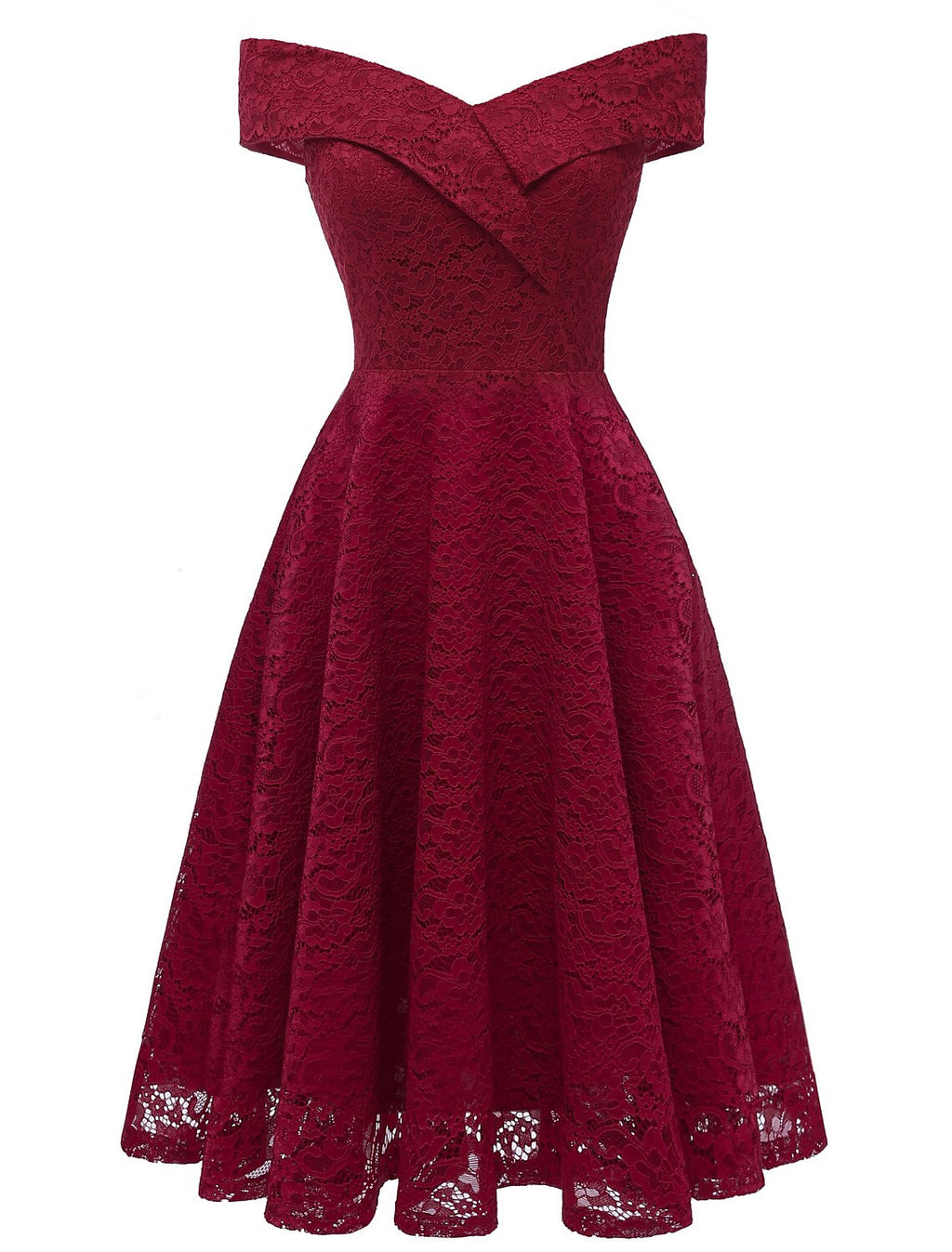 WE Party Dress Holiday Graduation Knee Length Short Sleeve Off Shoulder Bridesmaid Dress with Pleats