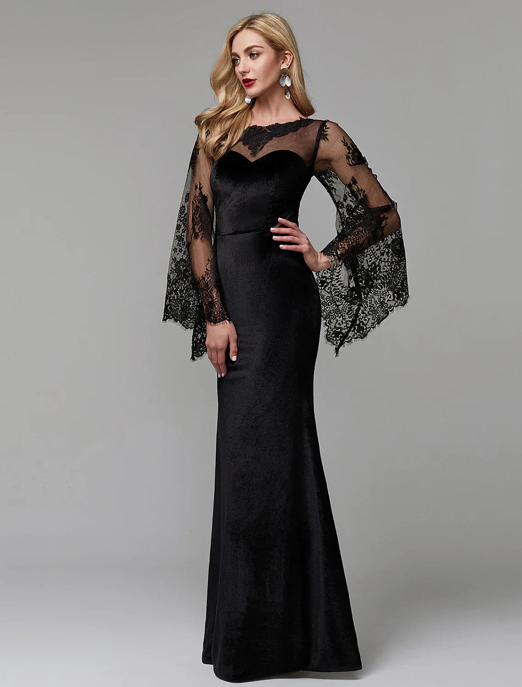 Wedding Guest Floor Length Long Sleeve