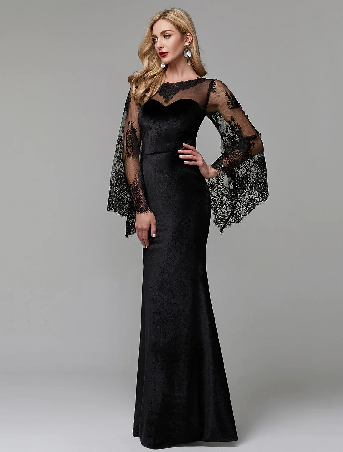 Wedding Guest Floor Length Long Sleeve