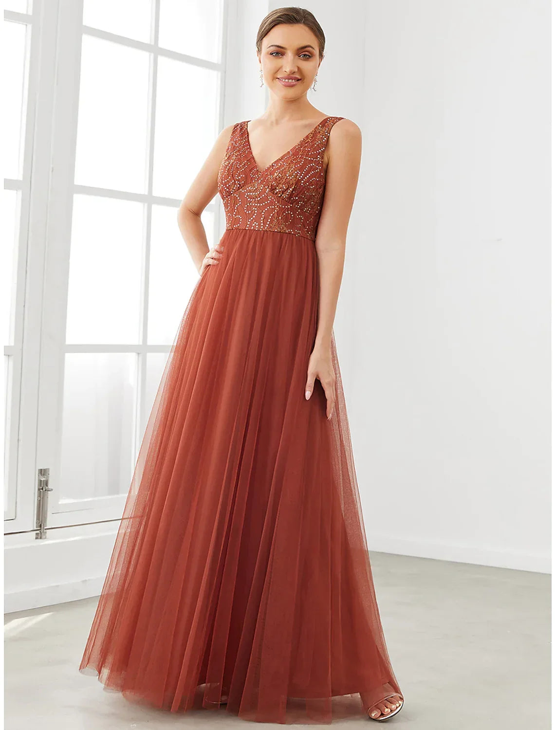 Homecoming Floor Length Sleeveless V Neck with Draping