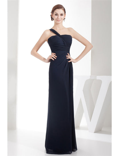 Elegant Red A-Line One-Shoulder Sleeveless Classic-Back Floor-Length Wedding Dress