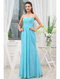 Evening Gown Elegant Floor Length Sleeveless with Pleats Ruched