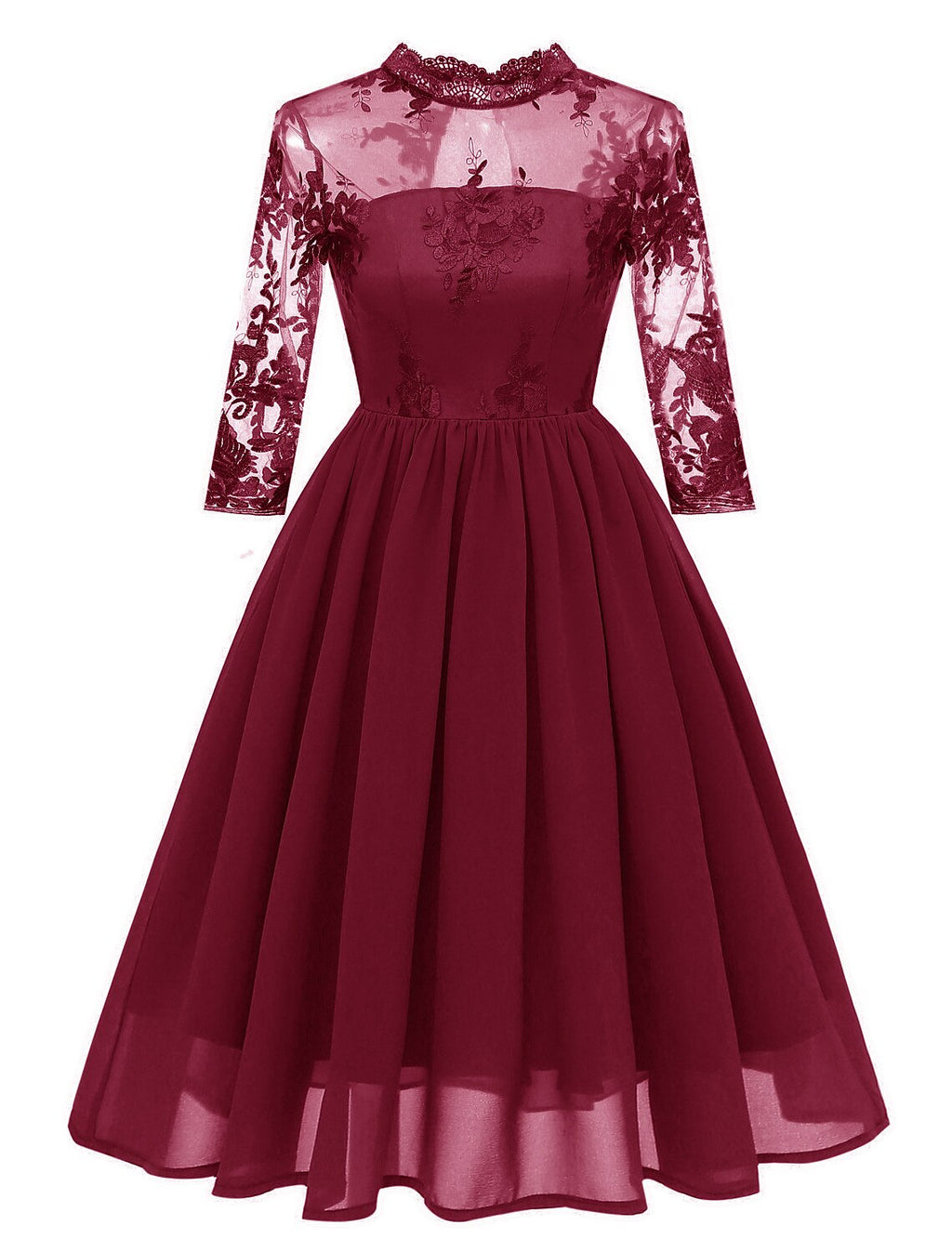 Cocktail Dresses Vintage Dress Graduation Party Wear Knee Length Sleeveless Jewel Neck with Insert Embroidery Appliques