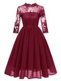 Cocktail Dresses Vintage Dress Graduation Party Wear Knee Length Sleeveless Jewel Neck with Insert Embroidery Appliques