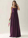 Bridesmaid Dress Strap Sleeveless Floor Length with Bow(s) Pleats