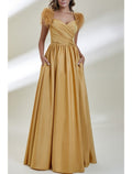 Evening Gown Elegant Dress Formal Prom Floor Length Sleeveless Sweetheart with Feather Ruched