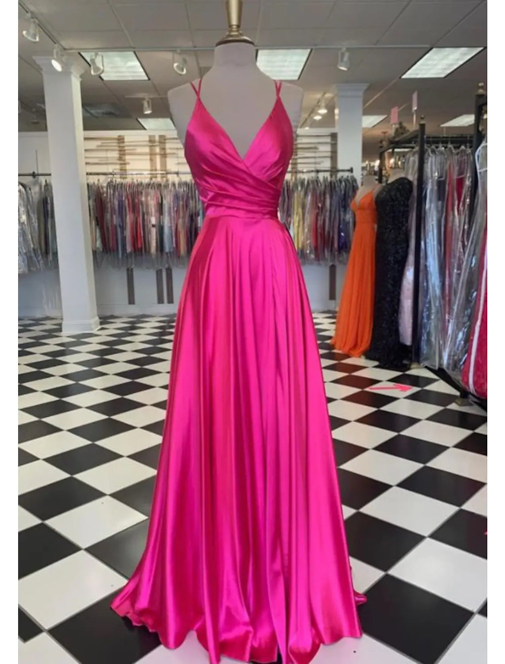Sexy Dress Formal Floor Length Sleeveless Strap Charmeuse with Slit