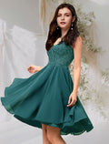 Cocktail Dresses Flirty Dress Homecoming Graduation Short / Mini Sleeveless V Neck Backless with Beading