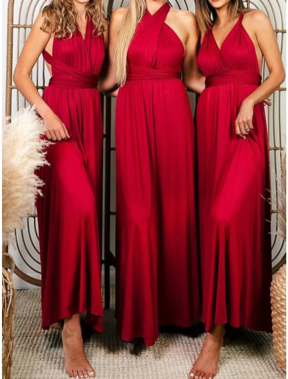 Mermaid / Trumpet Bridesmaid Dress V Neck Long Sleeve Elegant Court Train with Ruching / Solid Color