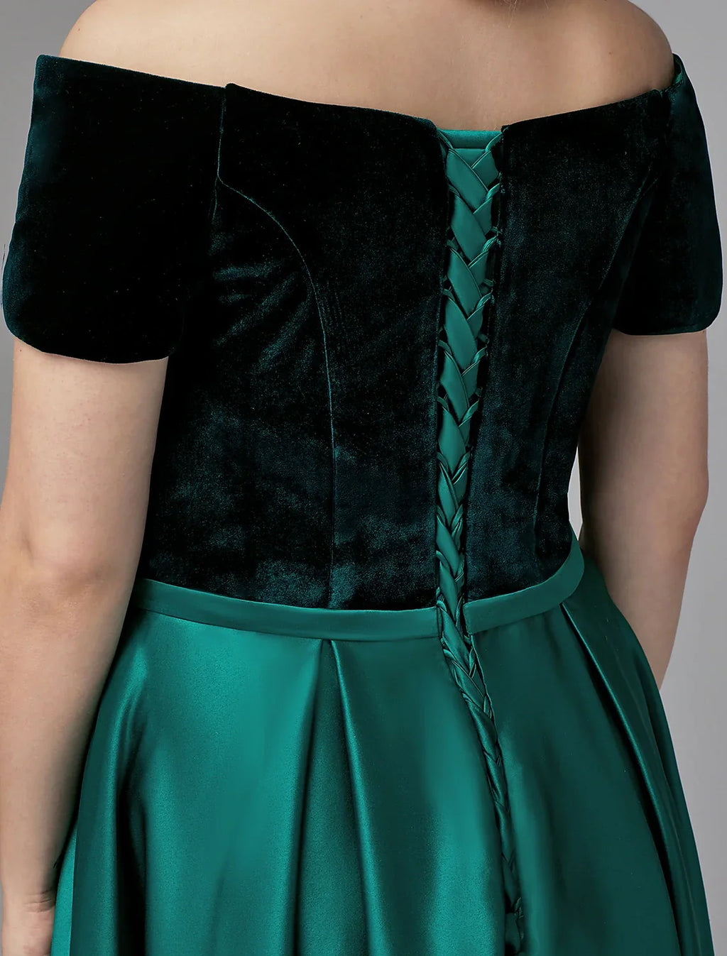 Special Occasion Dresses Elegant Dress Wedding Guest Floor Length Short Sleeve Off Shoulder with Crystals