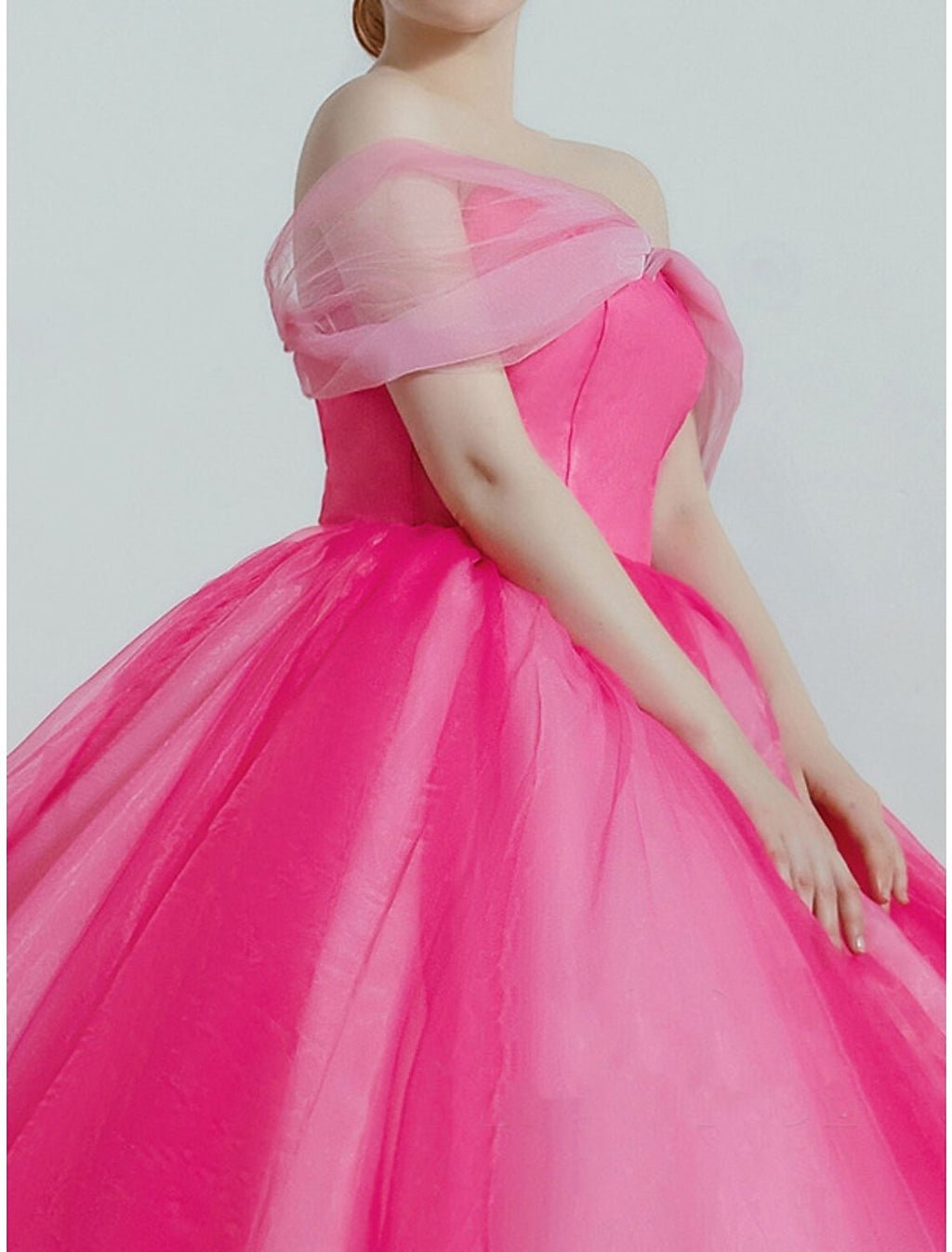 Ball Gown Prom Dresses Luxurious Dress Quinceanera Prom Sweep / Brush Train Short Sleeve Off Shoulder with Sleek Pleats