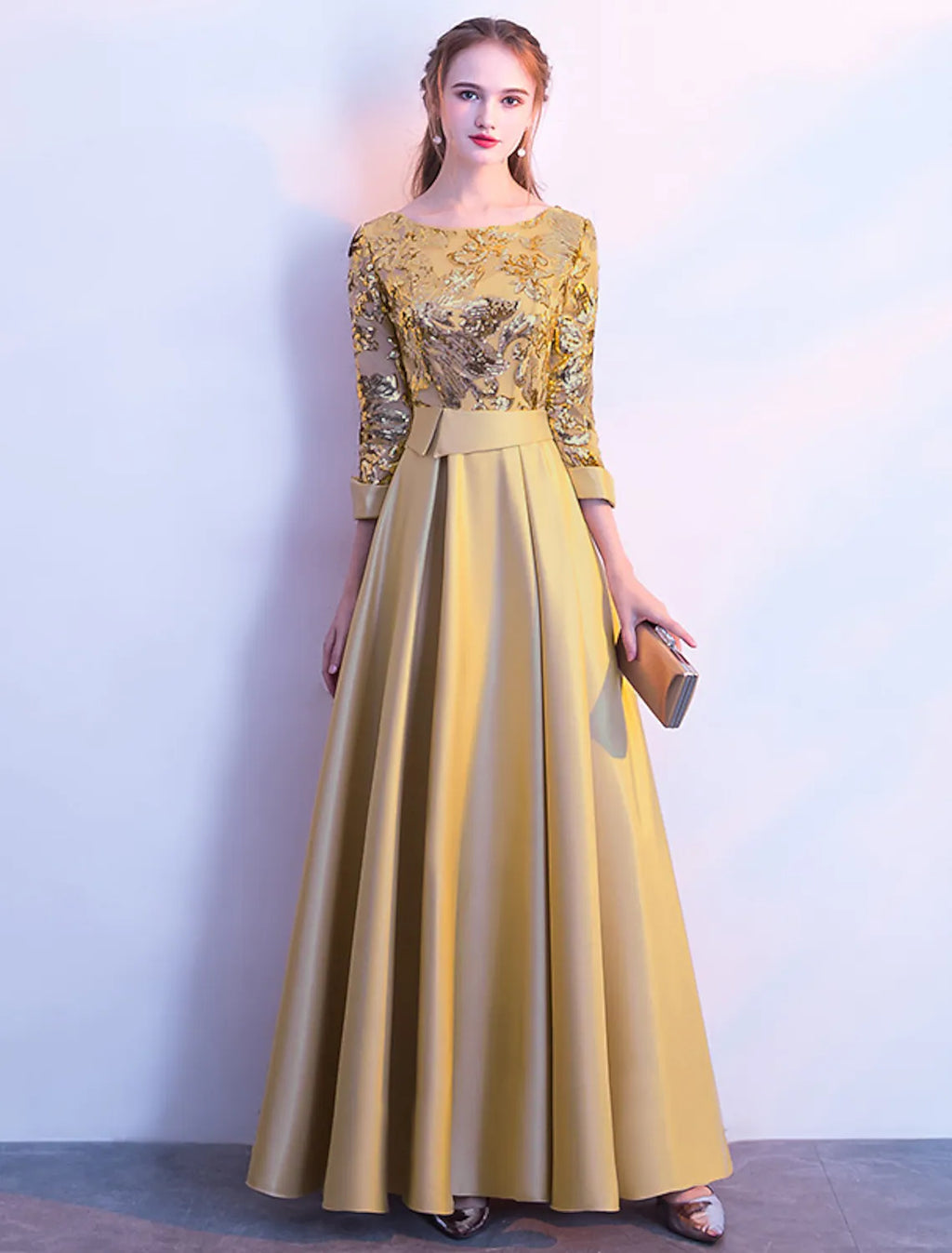 Bridesmaid Dress Long Sleeve Beautiful Back Floor Length