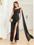 Sheath / Column Evening Gown Sexy Dress Party Wear Floor Length Sleeveless Off Shoulder with Slit Strappy
