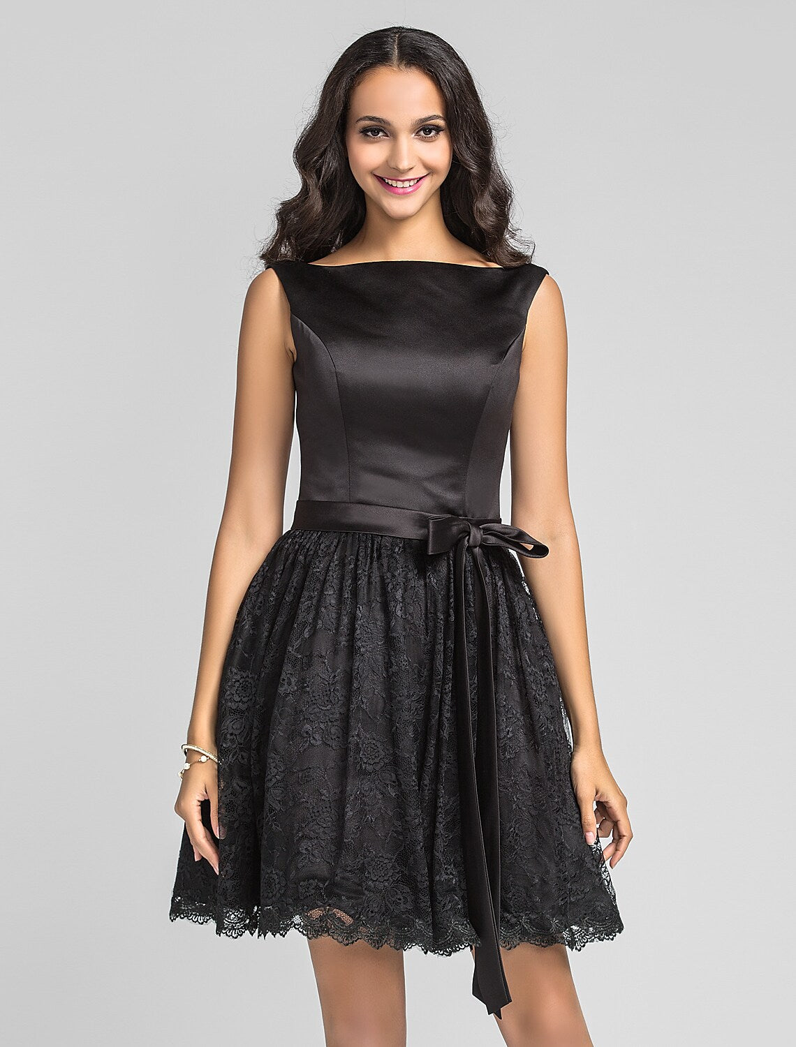 Black Bridesmaid Dress Sleeveless Little Dress Length Draping