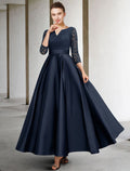 Mother of the Bride Dress Plus Size Elegant V Neck Length Sleeve