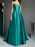 Christmas Wedding Guest Sweep / Brush Train Sleeveless Strapless with Draping