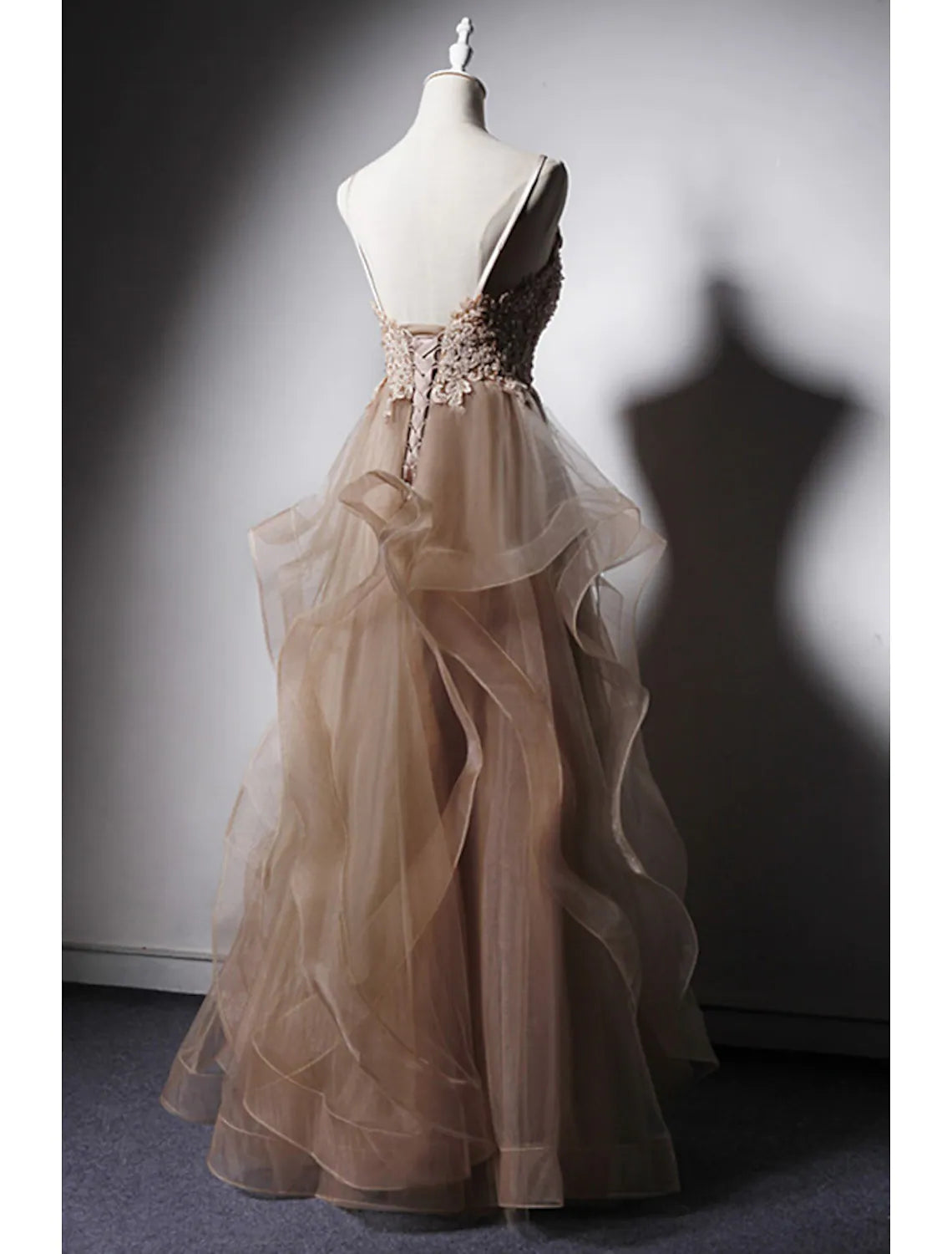 Sexy Dress Formal Floor Length Sleeveless Strap Ruffles