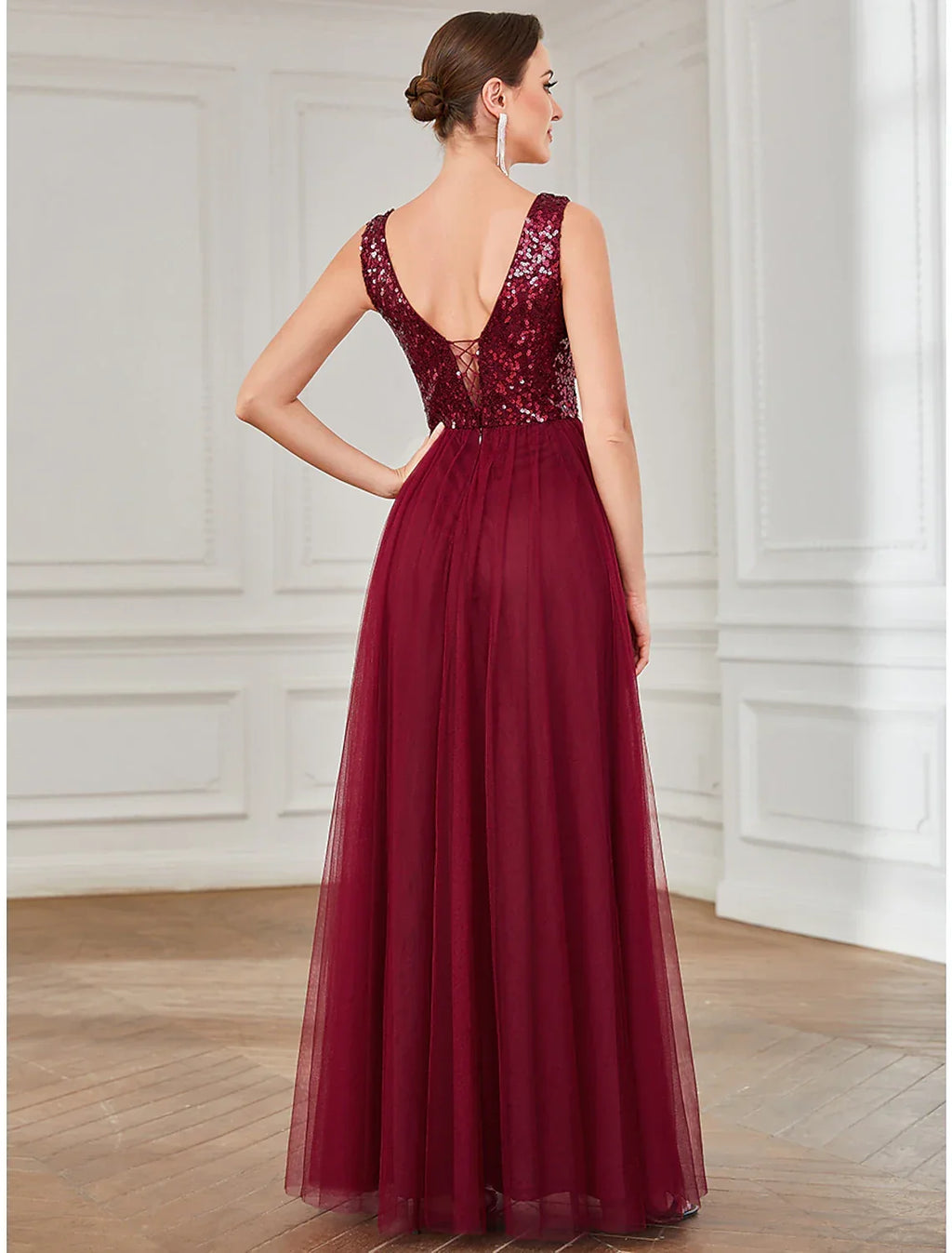 Party Dresses Elegant Dress Wedding Guest Floor Length Sleeveless Jewel Neck