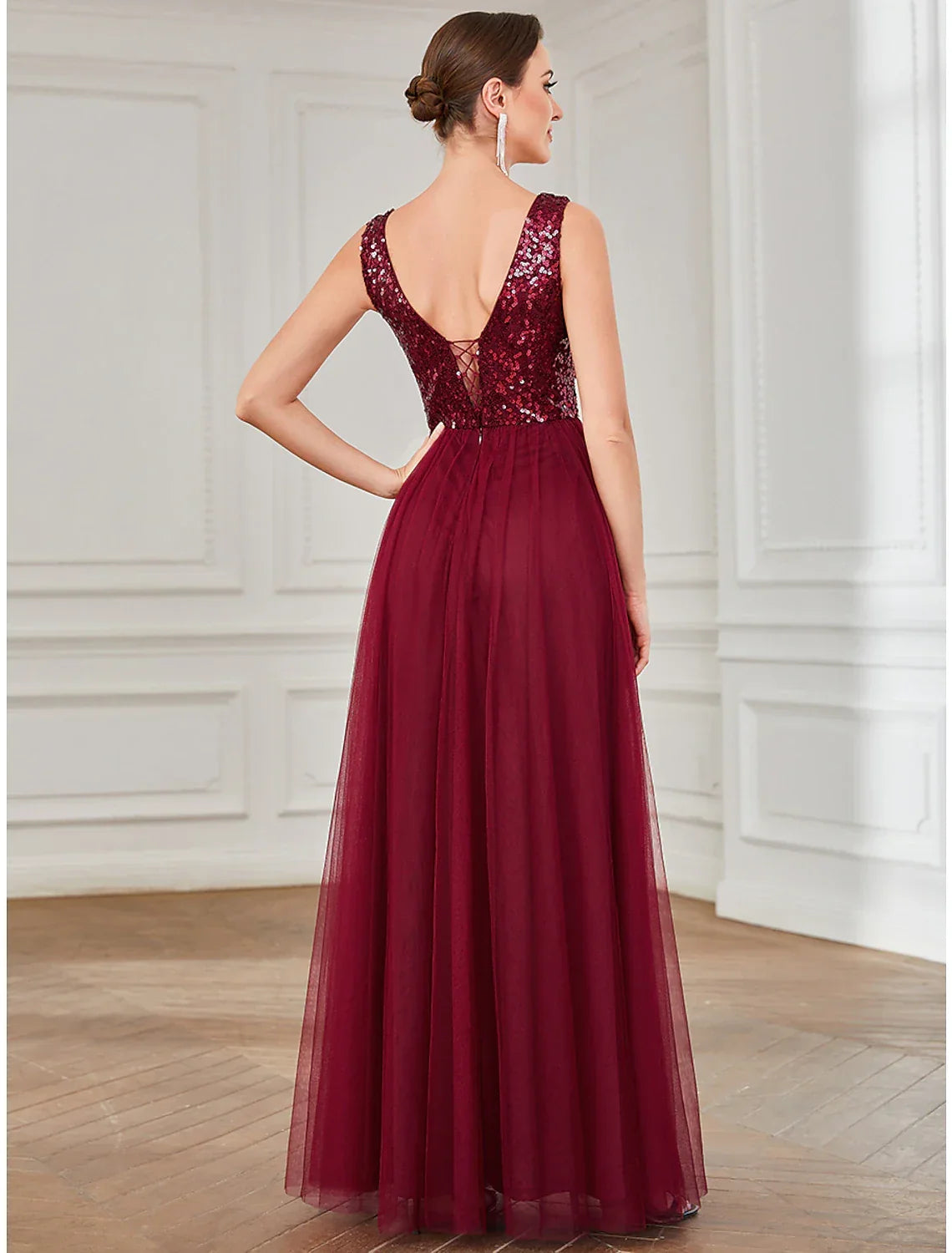 Party Dresses Elegant Dress Wedding Guest Floor Length Sleeveless Jewel Neck