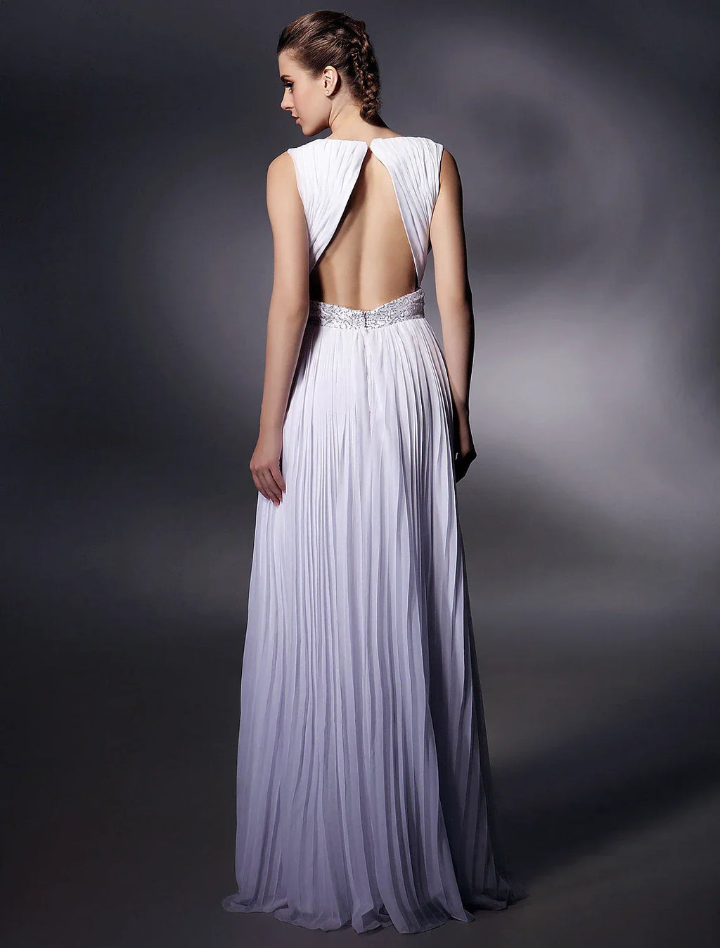 Sheath / Column Celebrity Style Dress Prom Floor Length Sleeveless Plunging Neck with Beading Draping