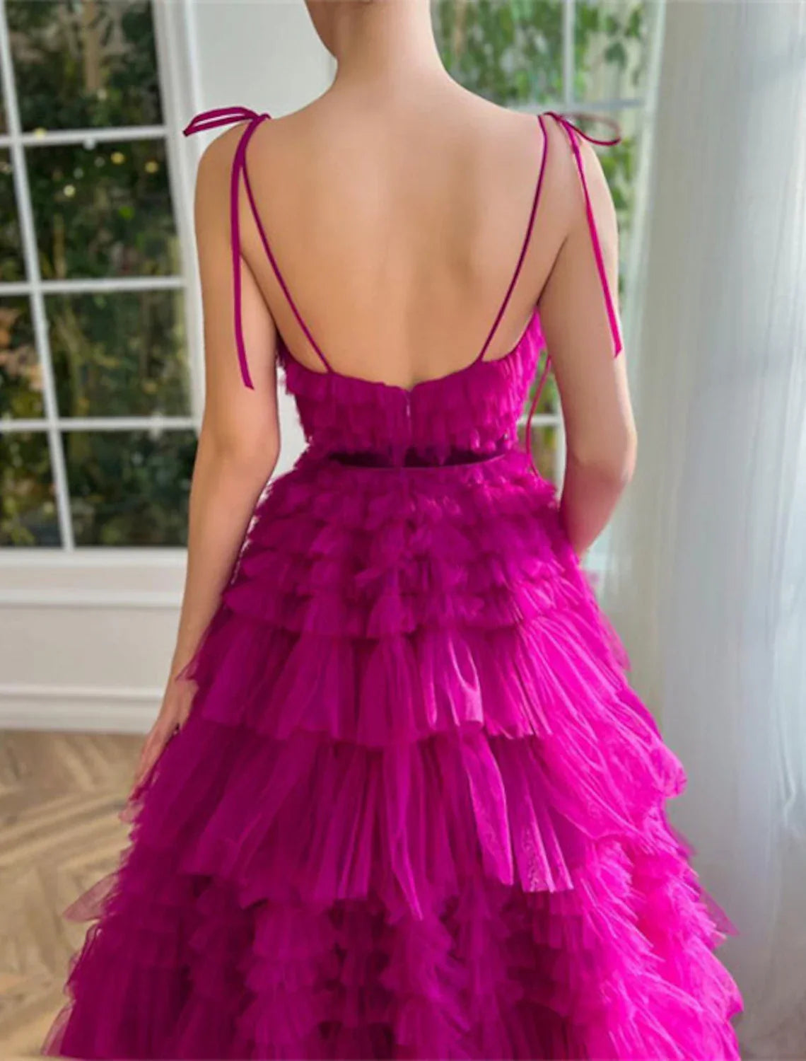 Ball Gown Evening Gown Puffy Dress Wedding Party Birthday Floor Length Sleeveless Spaghetti Strap with Ruffles Strappy