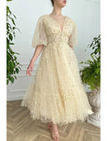 Floral Dress Formal Wedding Guest Ankle Length Half Sleeve V Neck V Back with Pleats Ruched