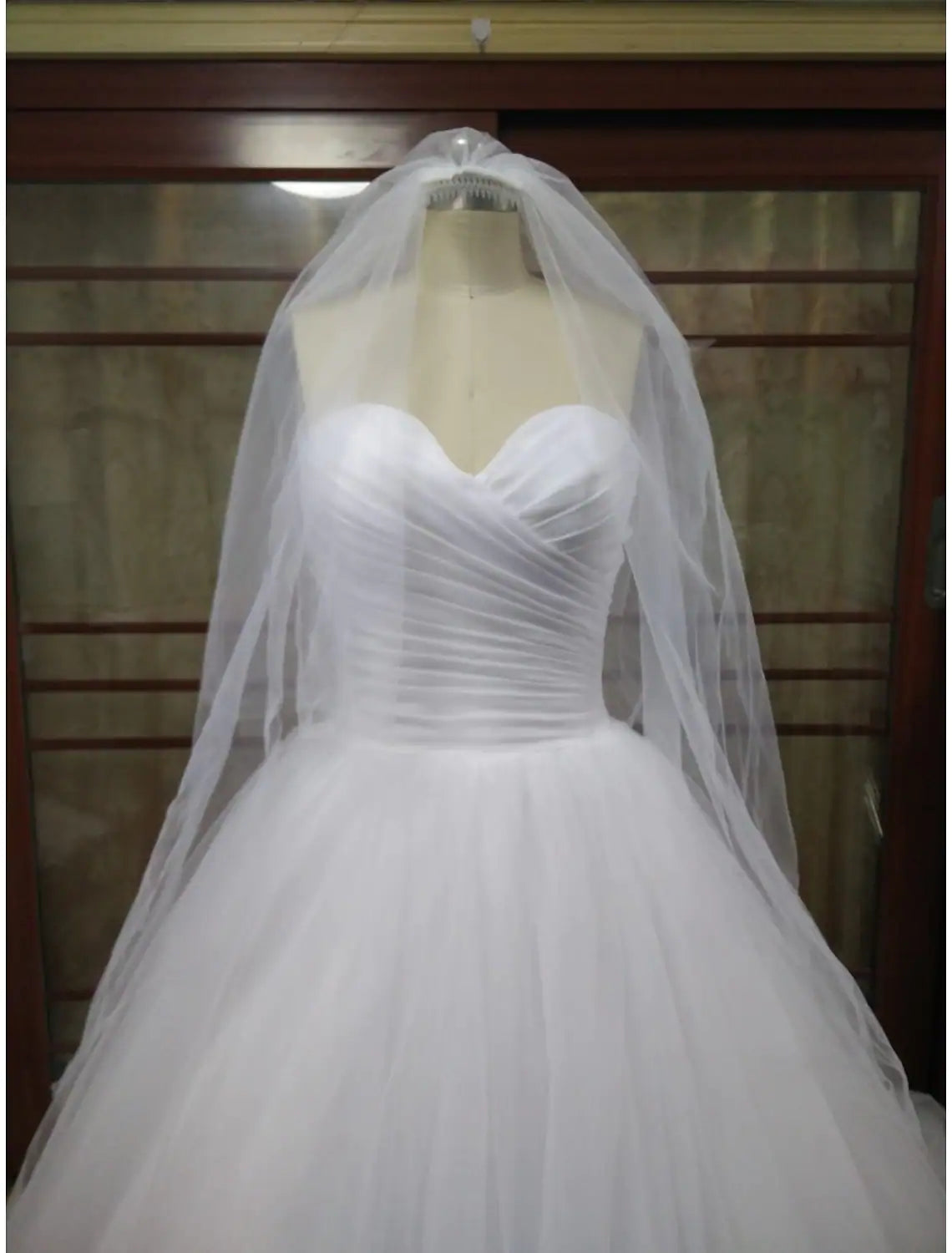 Elegant Red Ball-Gown Strapless Classic-Sleeve Open-Back Floor-Length Wedding Dress