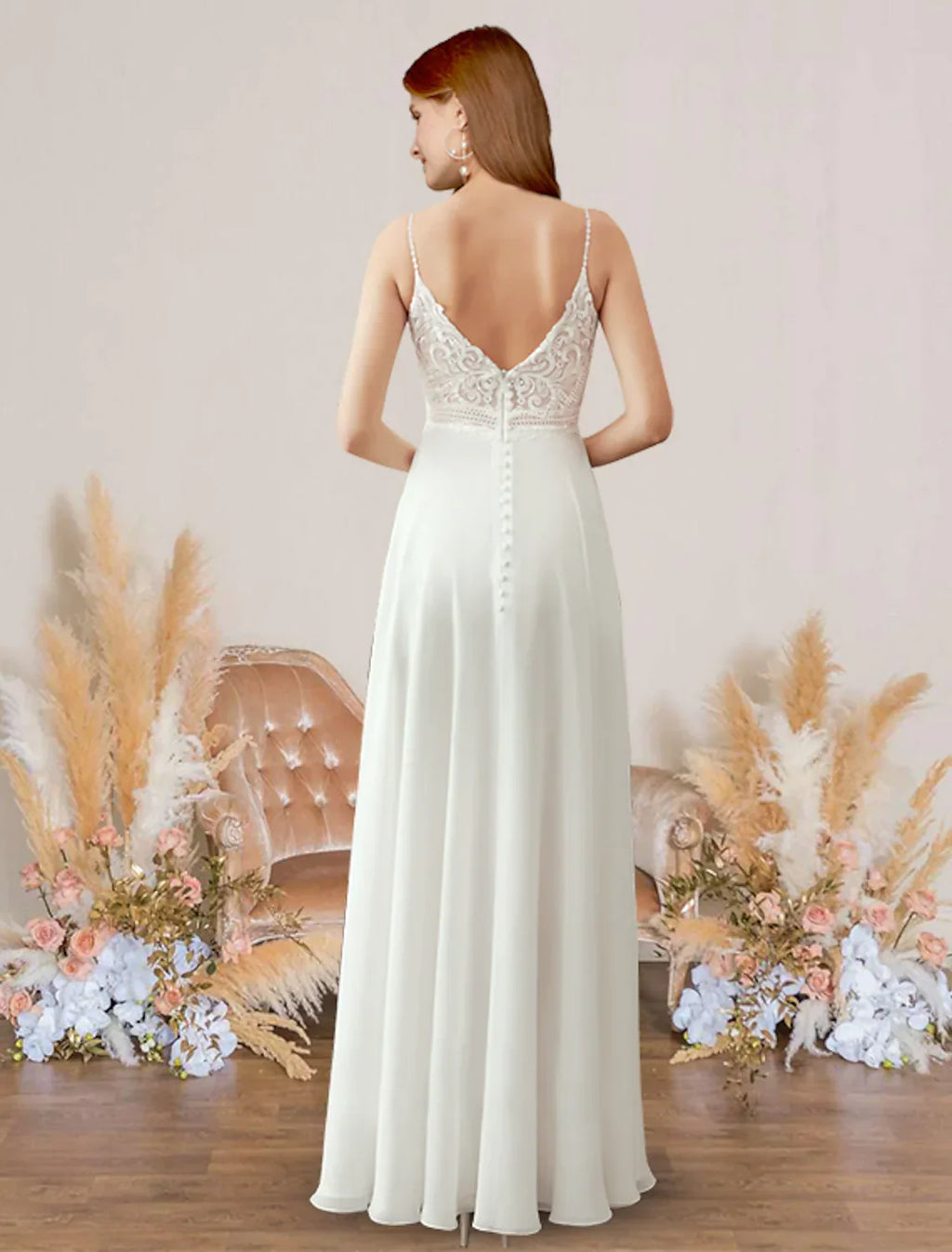 Beach Dresses Floor Length A-Line Sleeveless Strap V Neck With Pleats Appliques