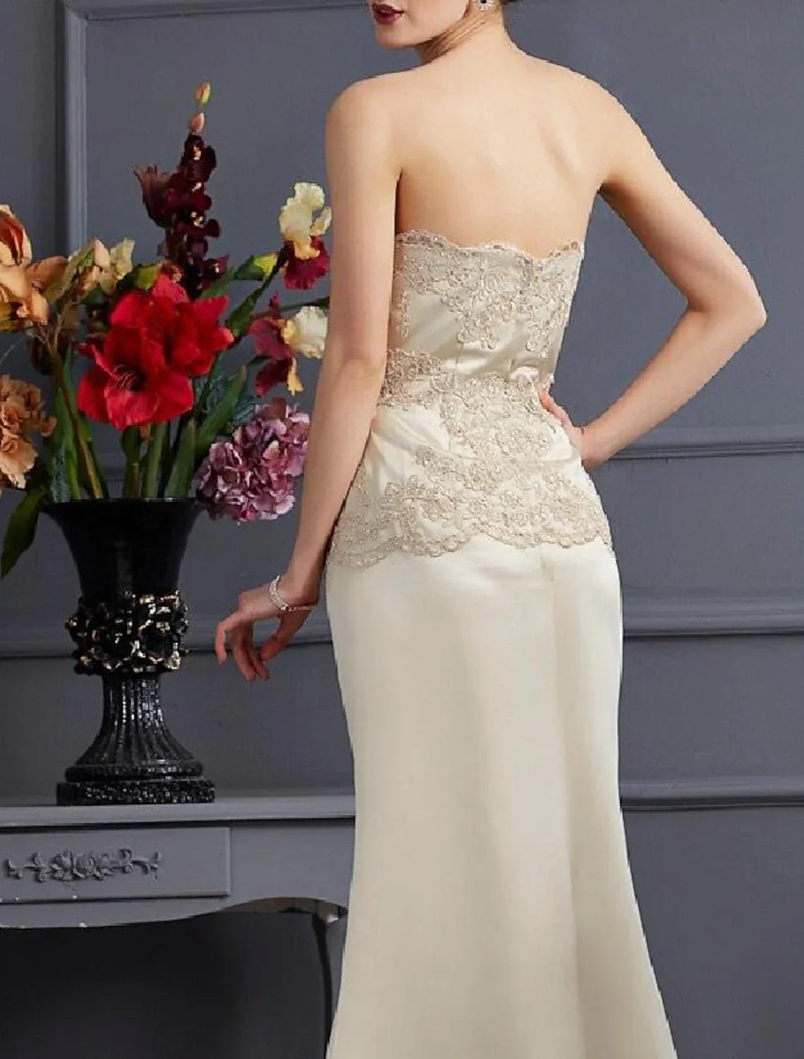Two Piece Mermaid / Trumpet Mother of the Bride Dress Wrap Included Strapless Sweep / Brush Train 3/4 Length Sleeve