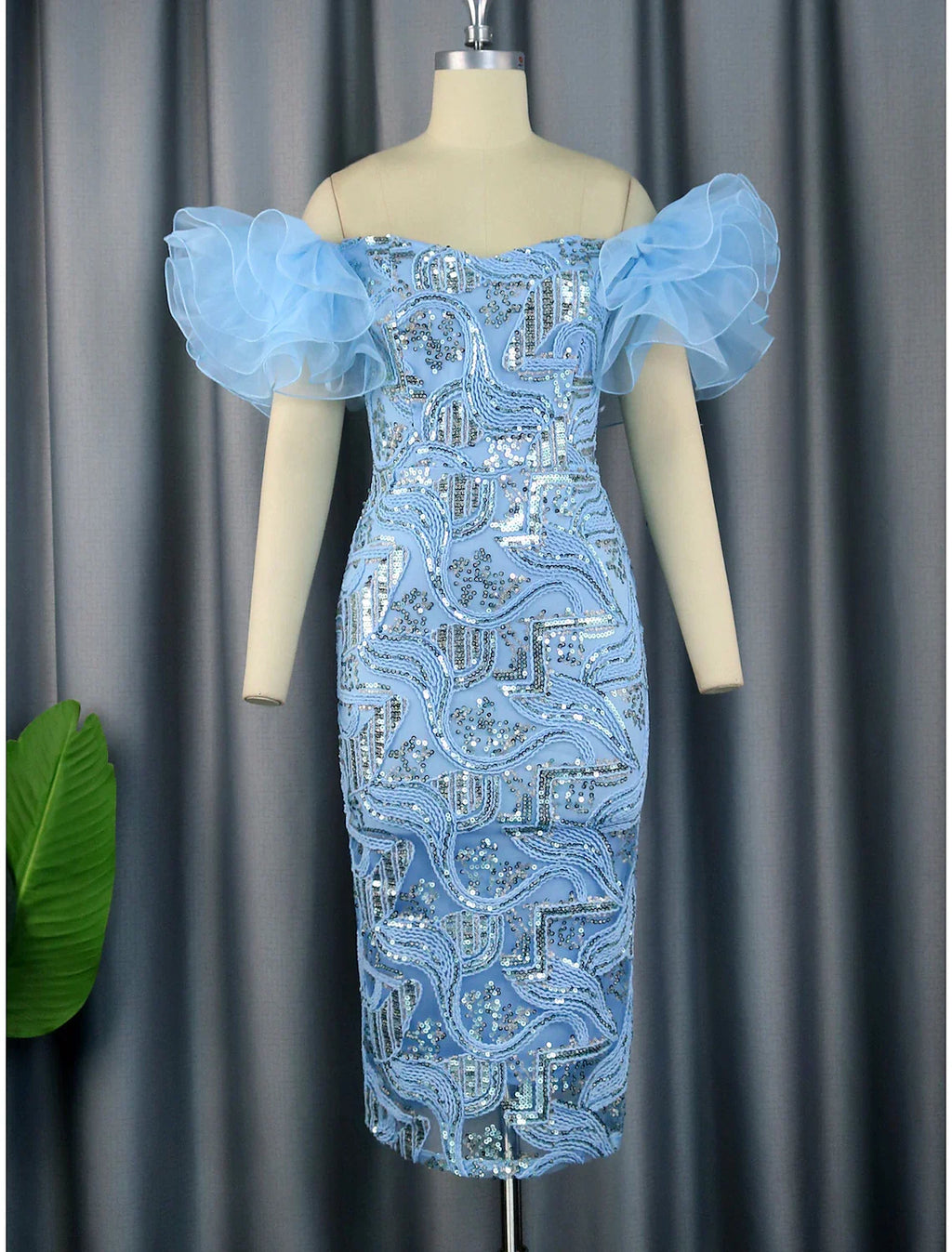 Sheath / Column Party Dresses Floral Dress Cocktail Party Wedding Party Tea Length Sleeveless Off Shoulder