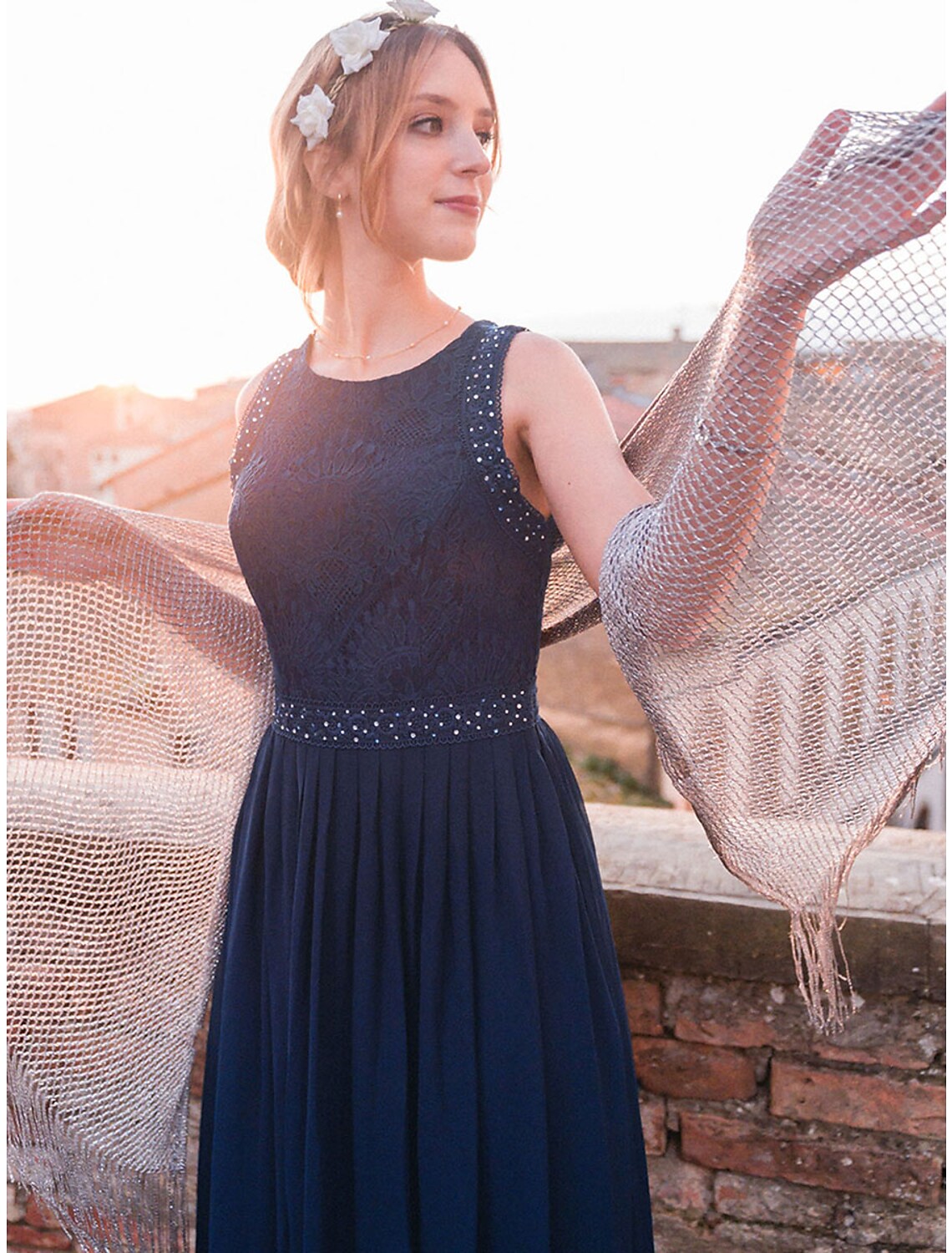 Wedding Guest Floor Length Sleeveless Pleats
