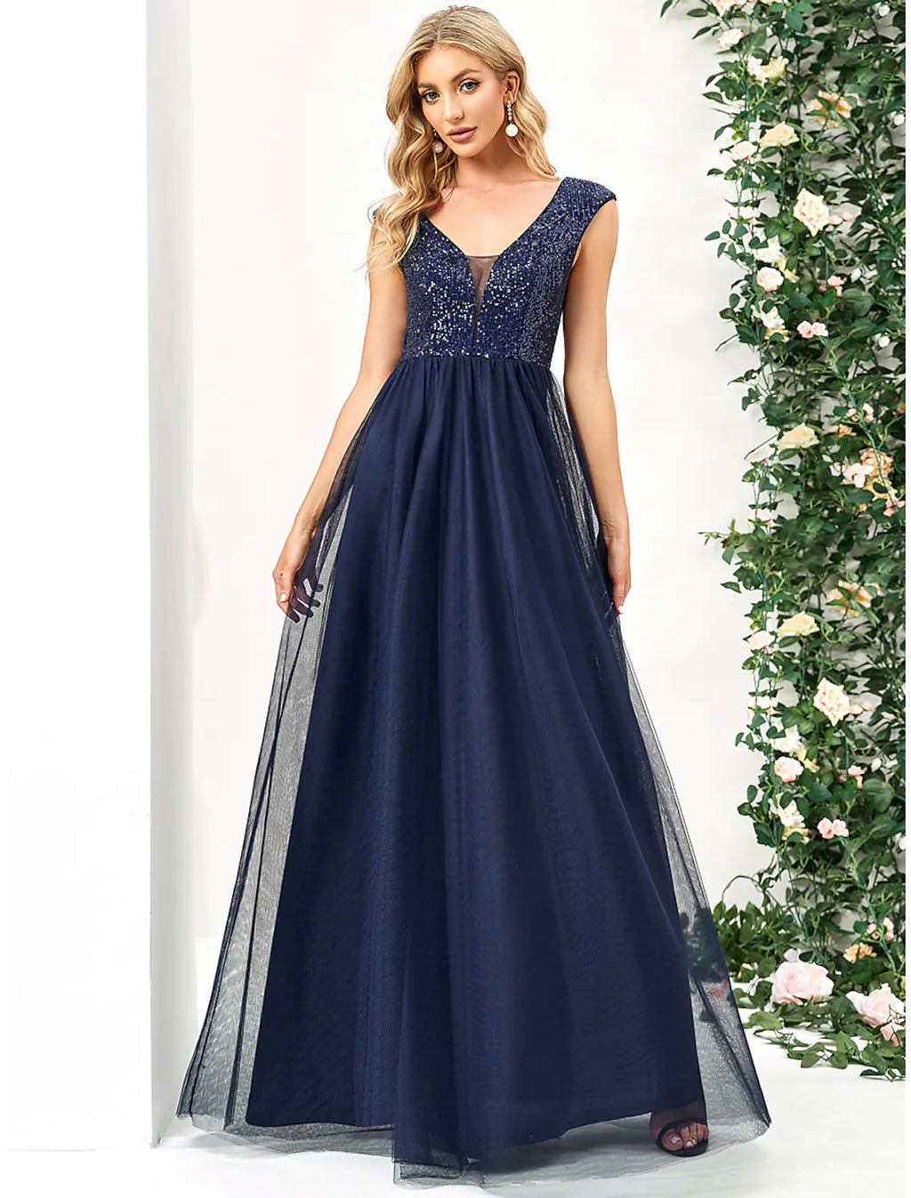 Prom Floor Length Sleeveless V Neck