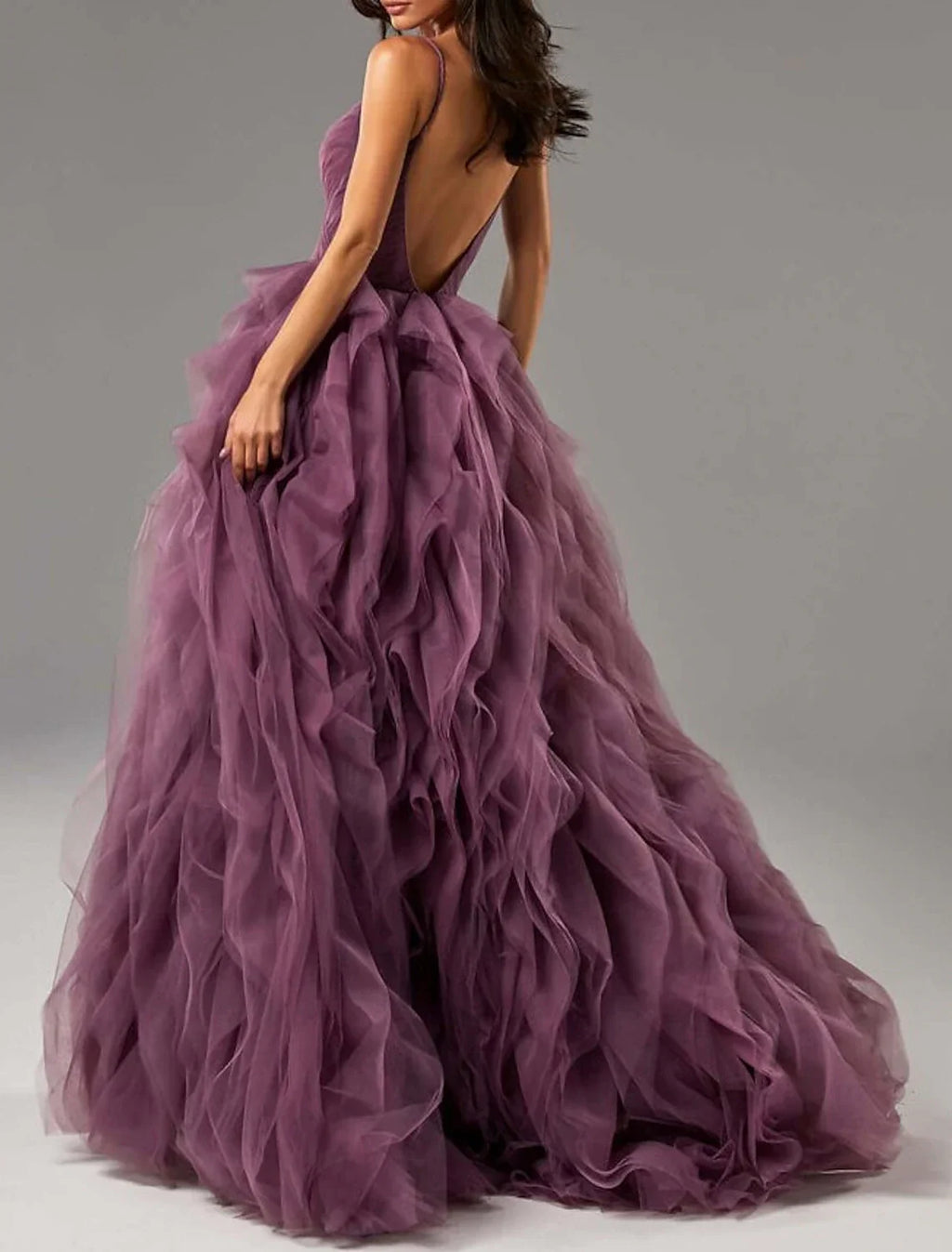 Ball Gown Party Dress Beautiful Back Elegant Prom Formal Evening Dress V Neck Sleeveless Sweep / Brush Train with Ruffles