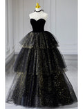 Black Dress Dress Formal Birthday Floor Length Sleeveless Strapless with Ruched