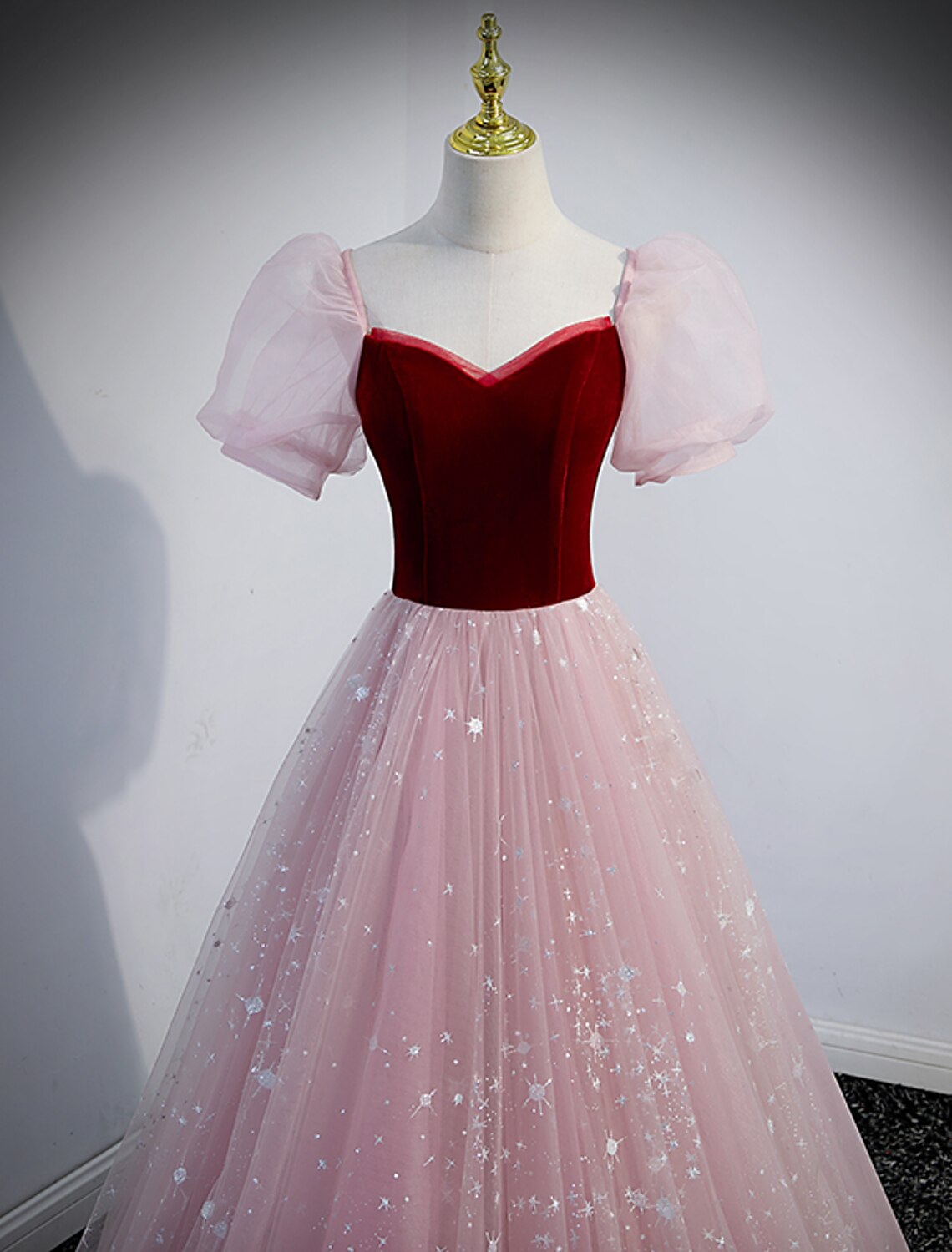 Princess Dress Prom Floor Length Short Sleeve Sweetheart