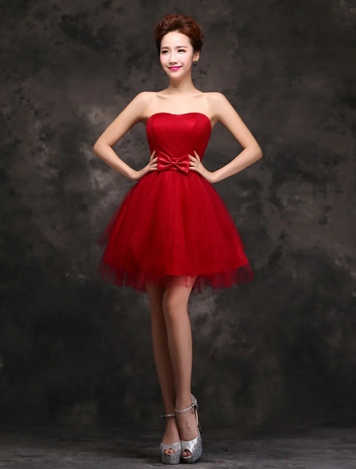 Ball Gown Cocktail Dresses Vintage Dress Homecoming Party Wear Short / Mini Sleeveless Sweetheart with Bow(s) Ruffles