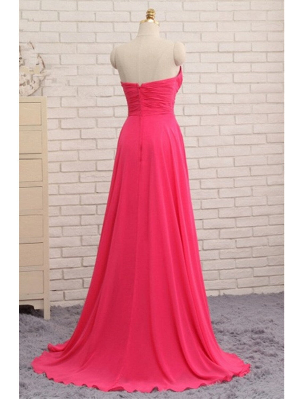 Formal Asymmetrical Sleeveless Strapless Backless with Rhinestone Ruched Ruffles
