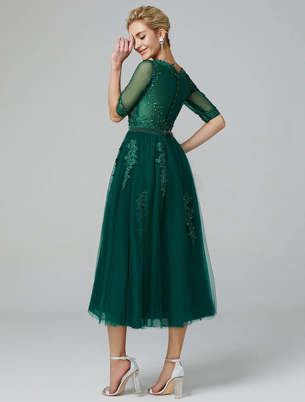 Wedding Sleeveless Neck Over Appliques